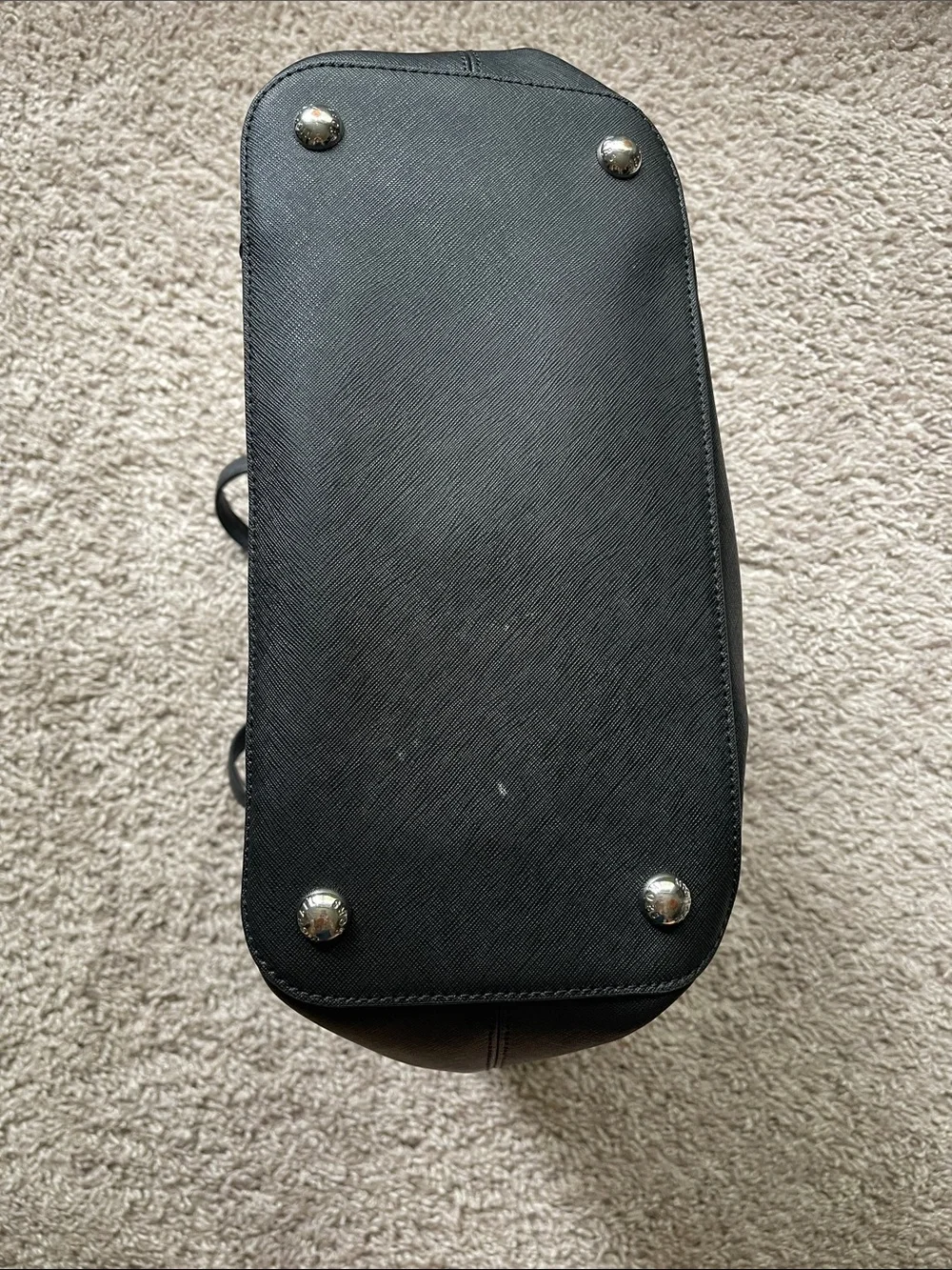 Michael Kora Classic Black Tote Bag with Front Flap Pocket